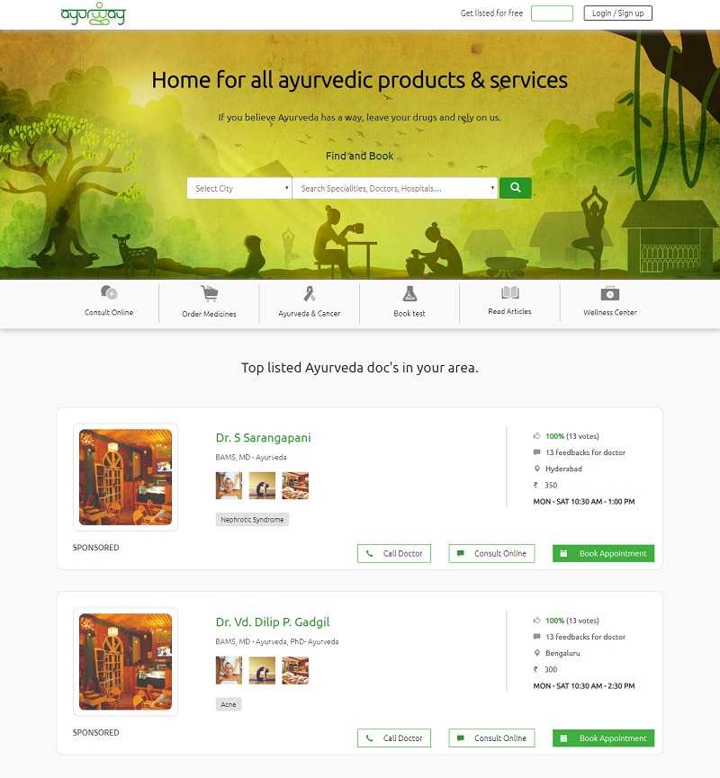 Ayurvedic-center-in-india-UI-design